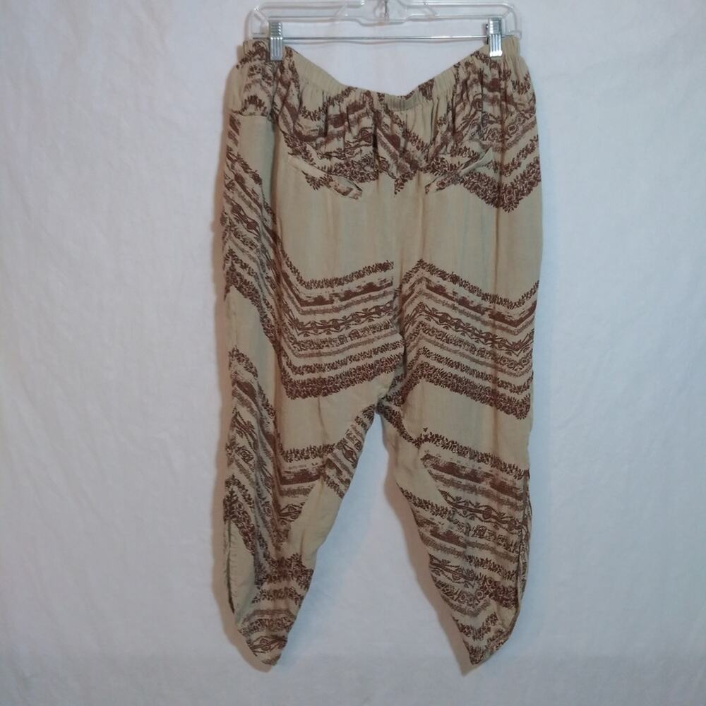 Free People Brown and Cream Patterned Harem Pants Size S - Picture 9 of 9
